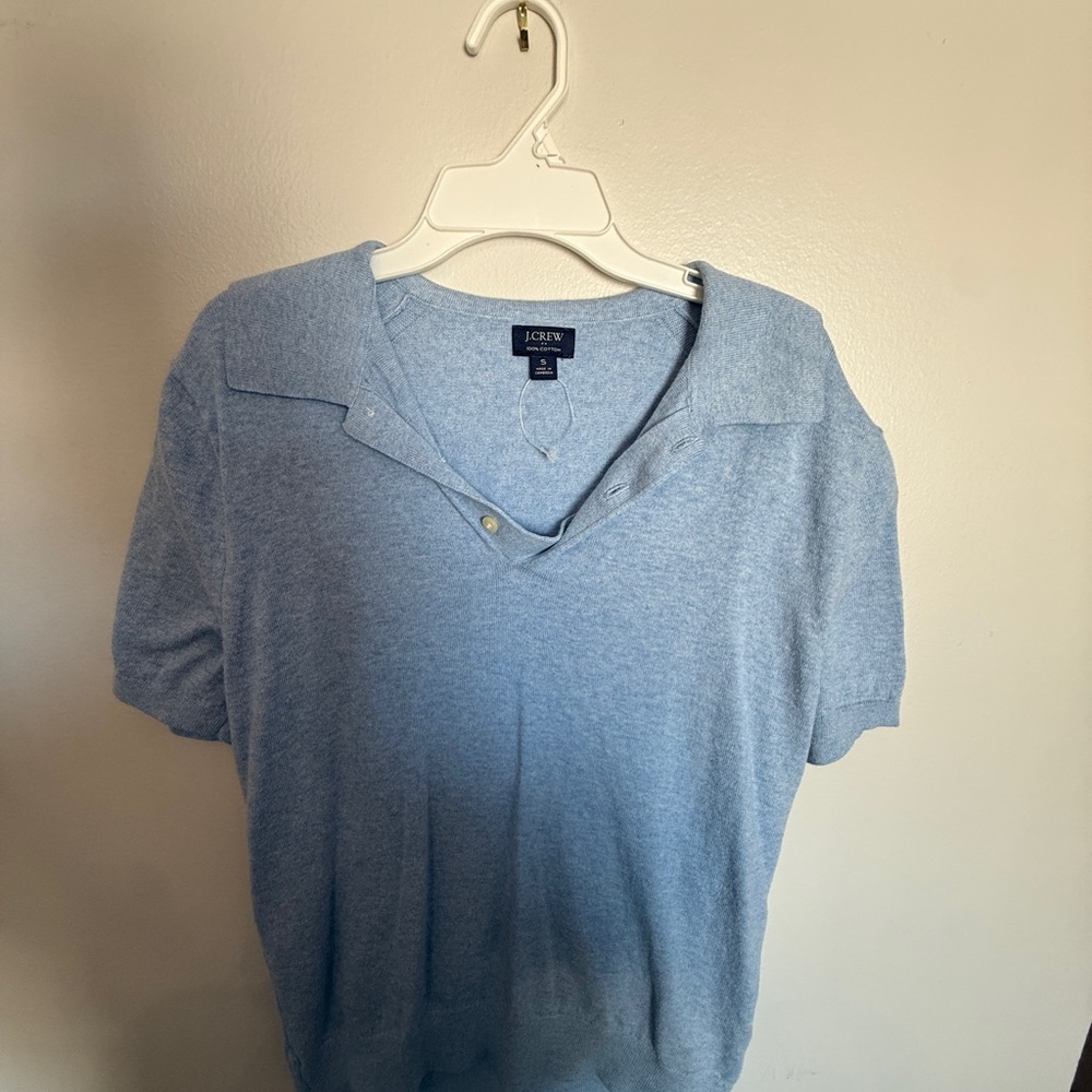 J. Crew Sky Blue Cotton Top